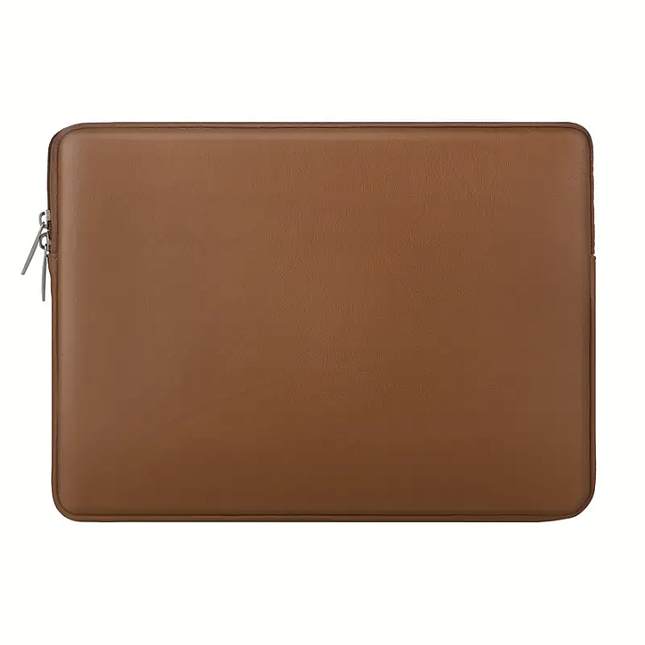 PU Leather Laptop Sleeve for 15 and 16-inch MacBook - Brown