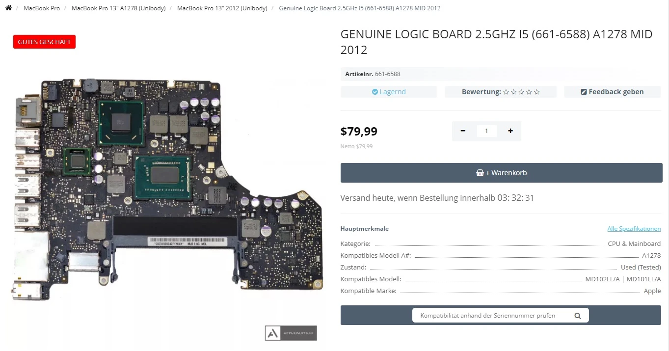 Step 28 - MacBook Pro Unibody Modell A1278 Logik Board austausch