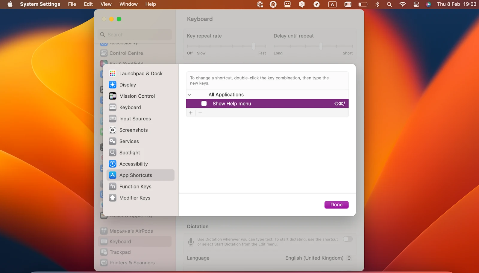 Step 3 - How to Change Keyboard Shortcuts on a Mac