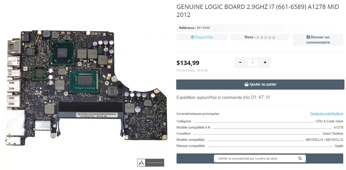 Step 1 - Remplacement de la carte mère du MacBook Unibody modèle A1278