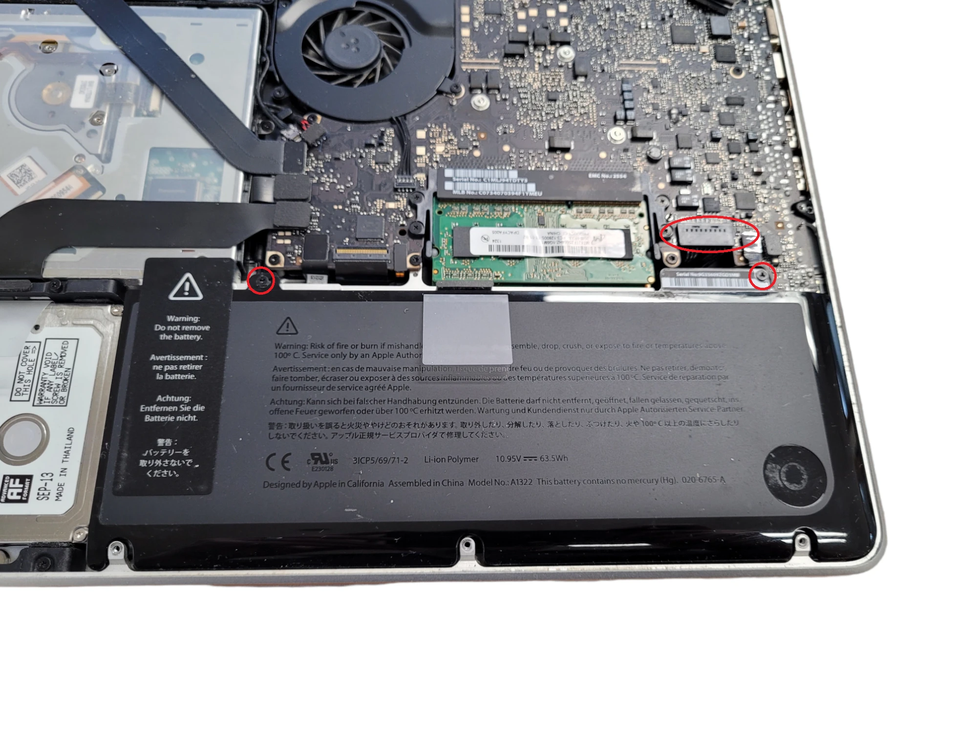 Step 3 - MacBook Pro Unibody model A1278 Logic Board replacement
