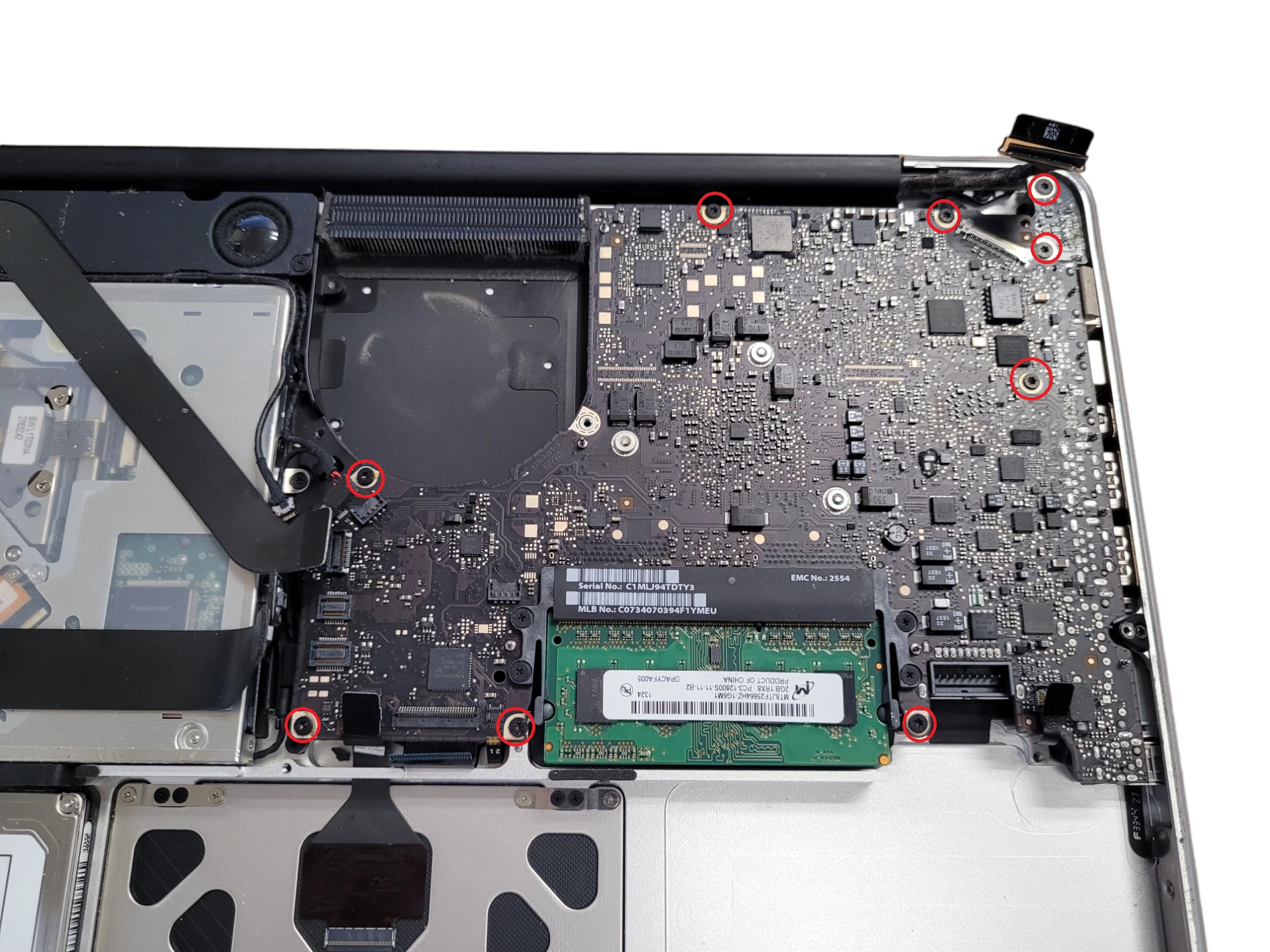 Step 18 - MacBook Pro Unibody model A1278 Logic Board replacement