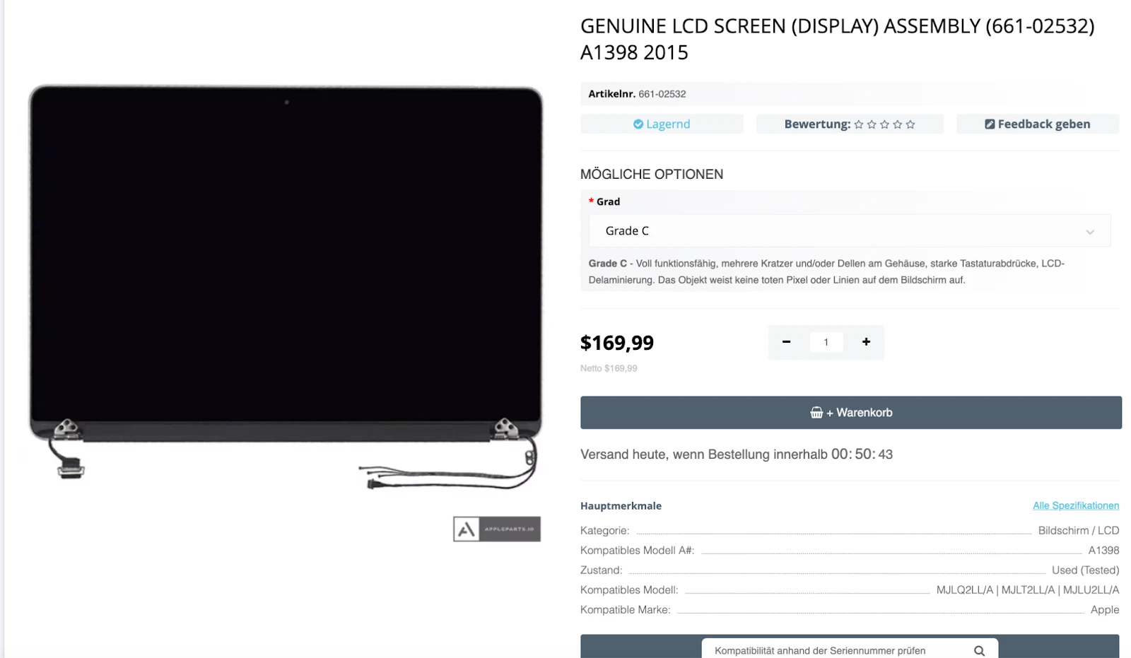 Step 1 - Macbook Pro Retina 15 A1398 2015 Display-Austausch