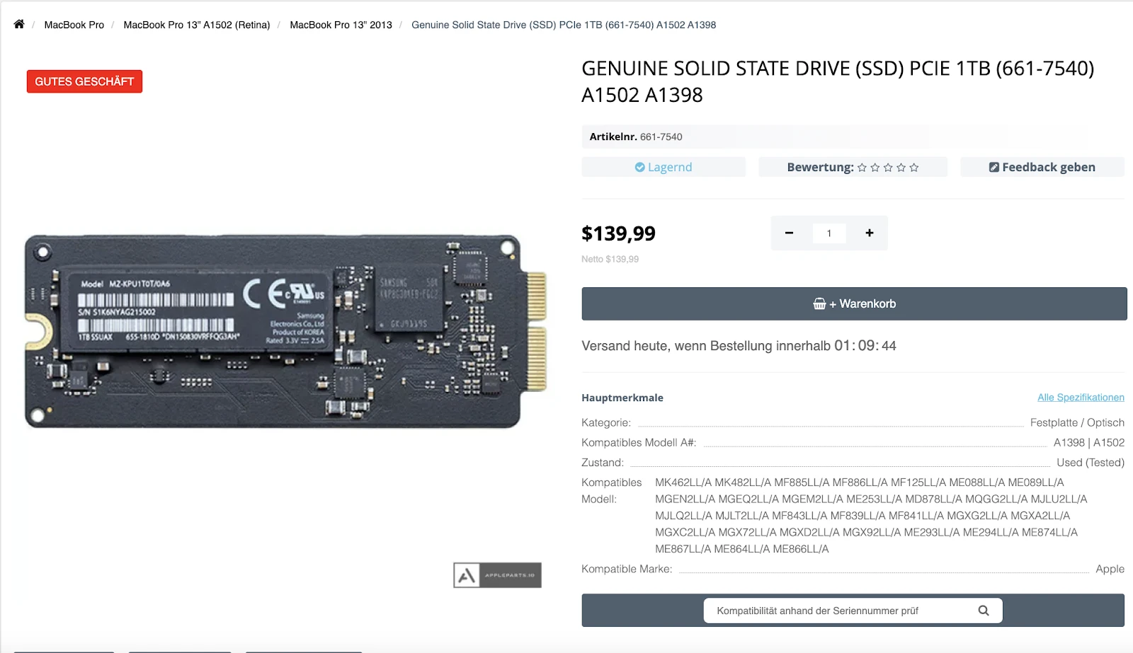 Step 1 - Austausch einer SSD in einem MacBook Pro 15 Retina Display Mitte 2015