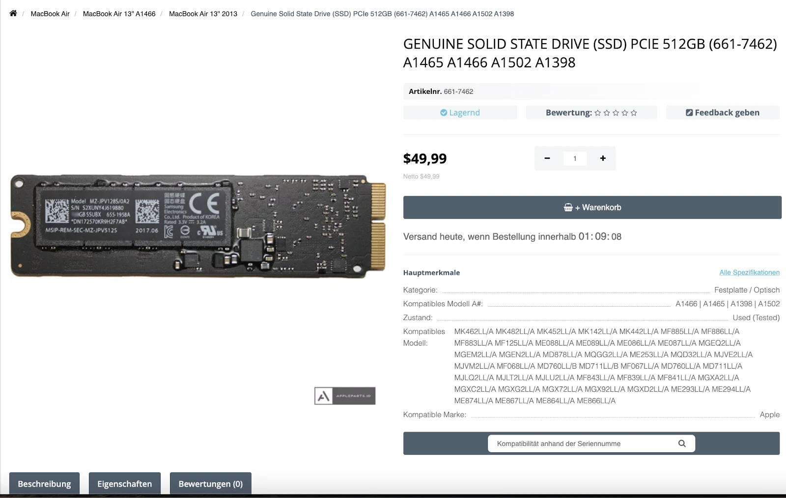 Step 10 - Austausch einer SSD in einem MacBook Pro 15 Retina Display Mitte 2015