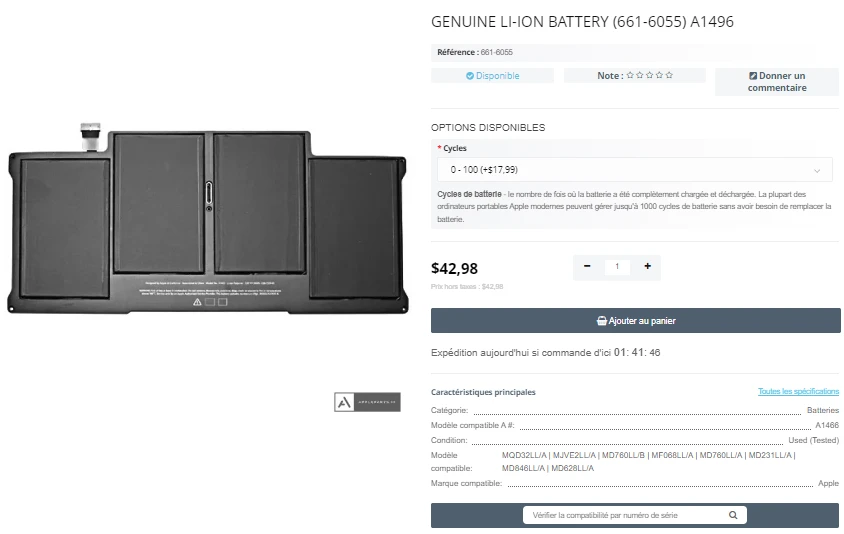 Step 1 - Remplacement de la batterie du Macbook Air 13 début 2015: guide étape par étape