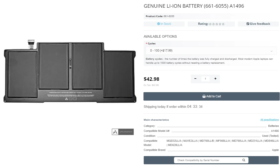 Step 1 - MacBook Air 13 Early 2015 battery replacement: step-by-step guide