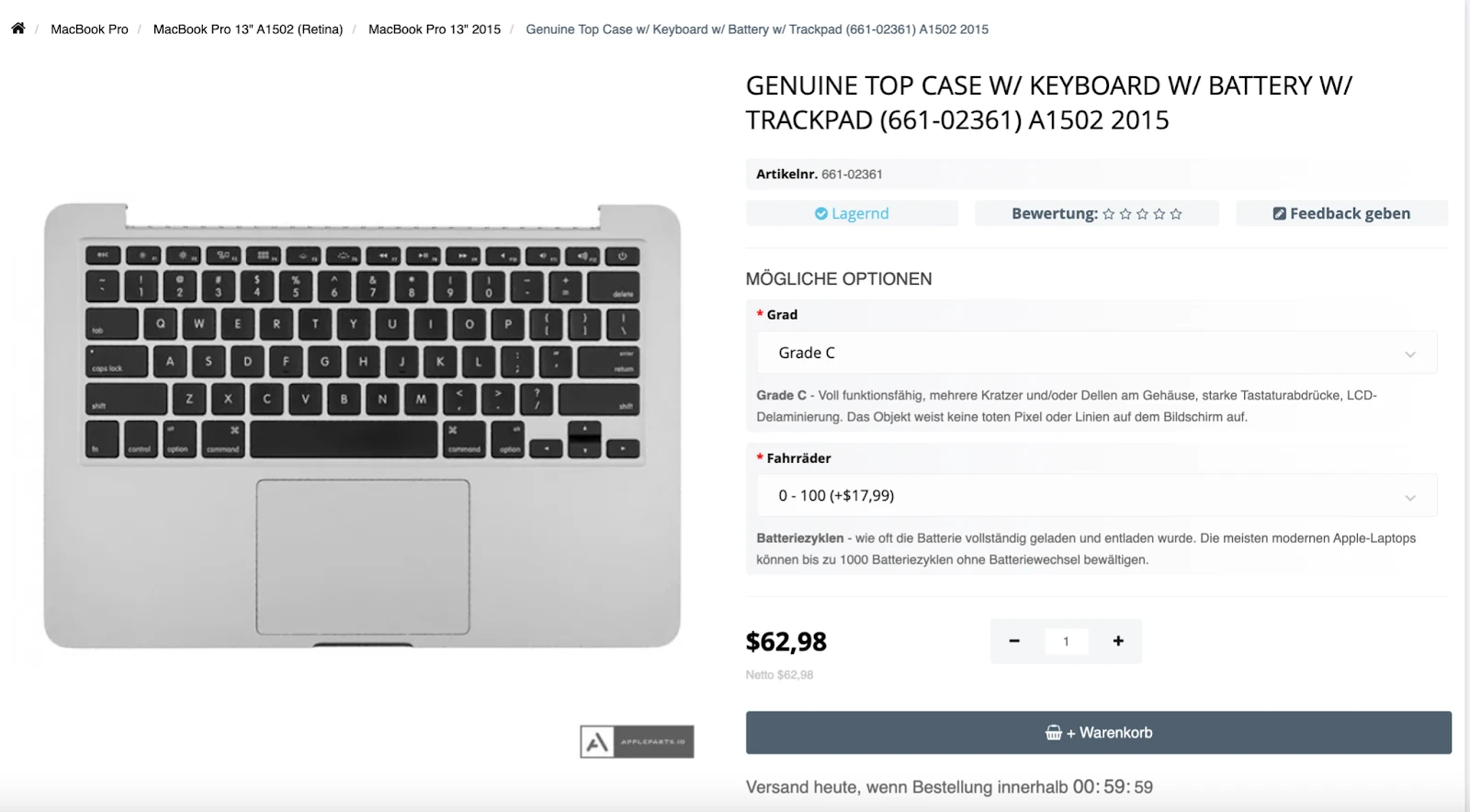 Step 1 - MacBook Pro Tastatur tauschen: Anleitung für 13 Zoll A1502