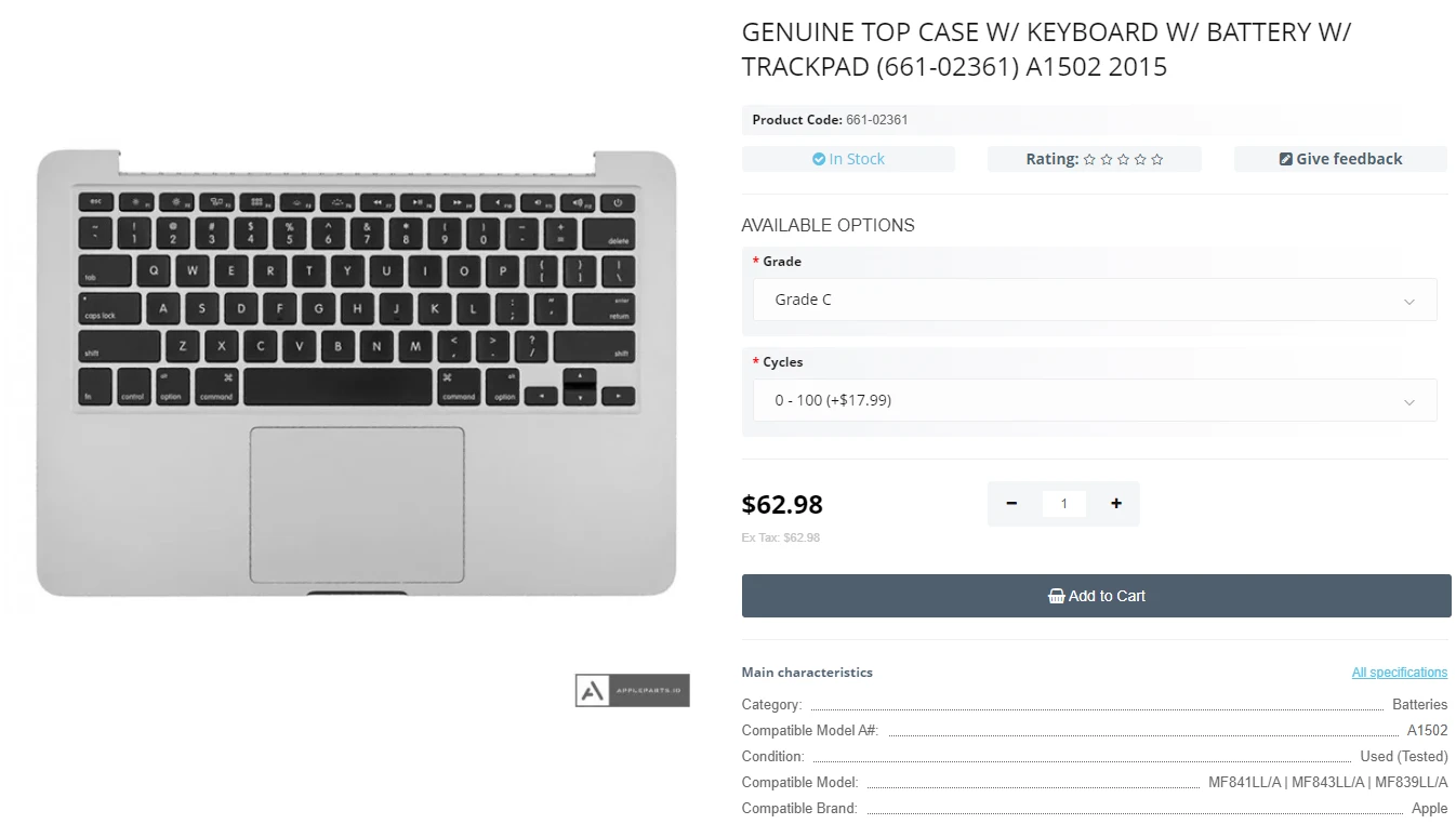 Step 1 - How to replace a keyboard on a MacBook Pro: tutorial for 13 inch A1502