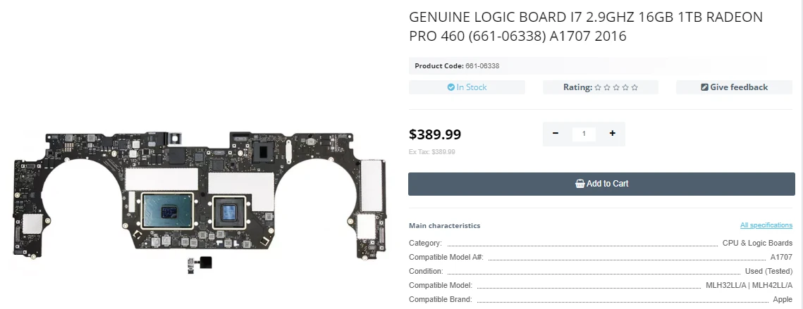 Step 7 - MacBook Pro A1707 Logic Board Replacement