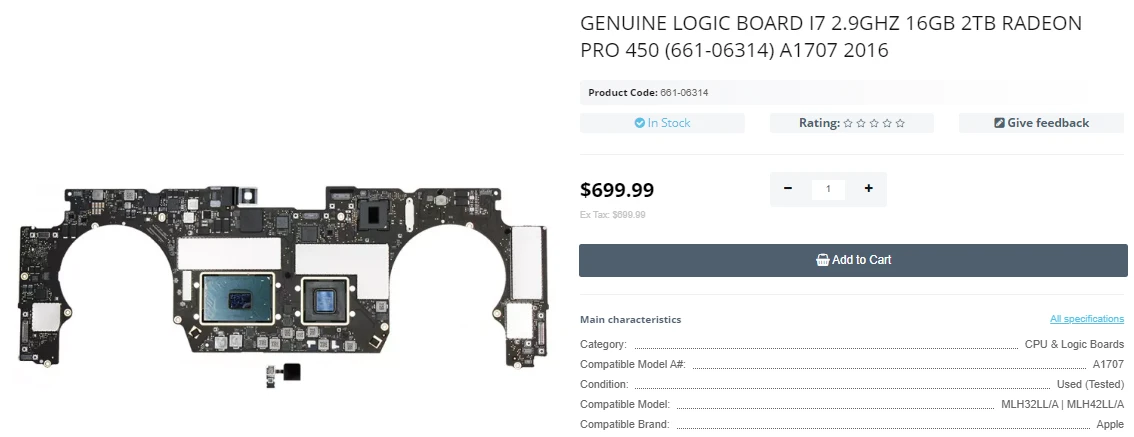 Step 1 - MacBook Pro A1707 Logic Board Replacement