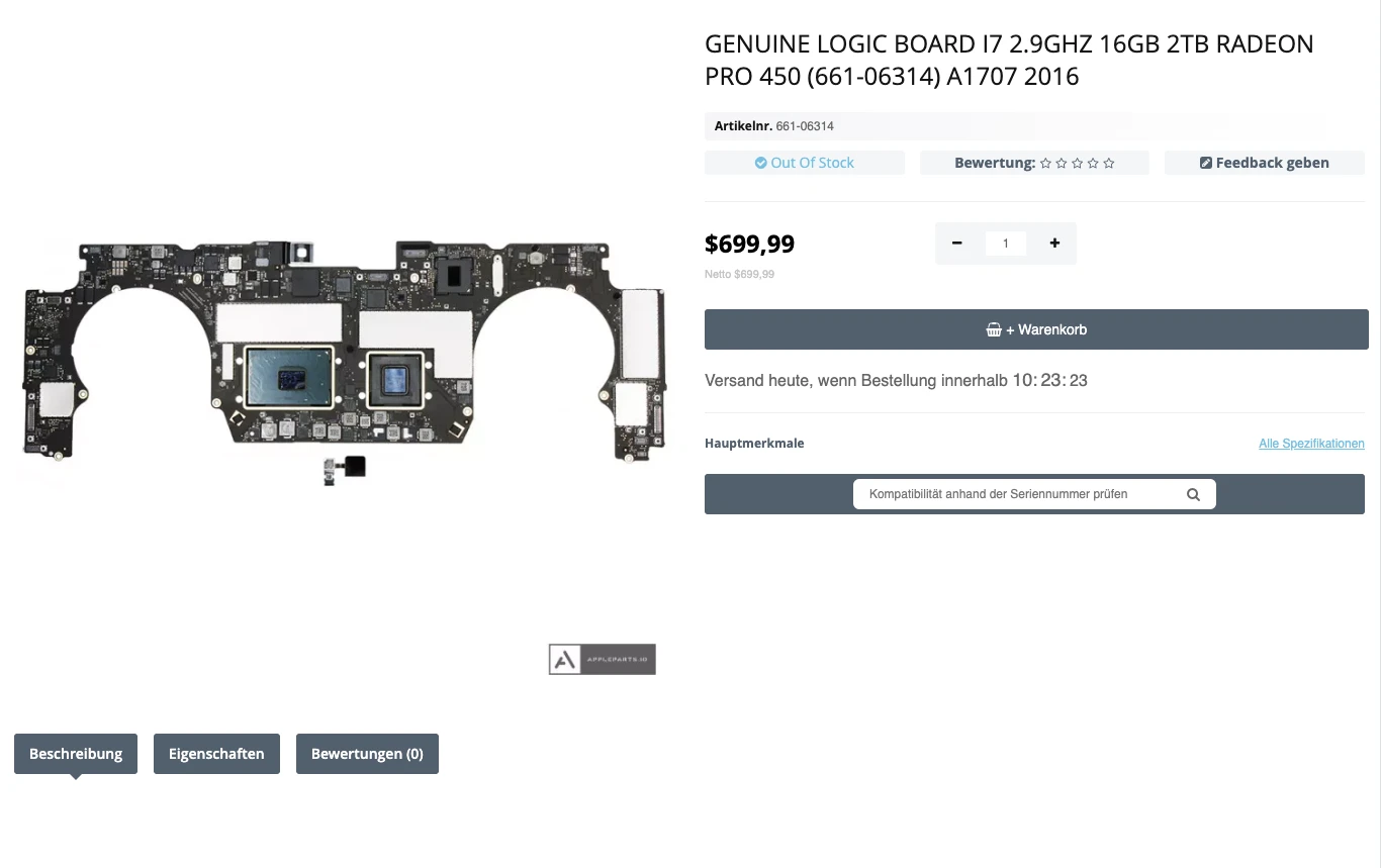 Step 1 - Macbook Pro A1707 Austausch Der Logikplatine