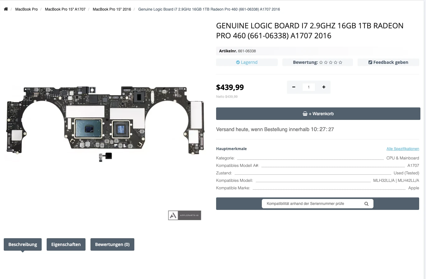 Step 7 - Macbook Pro A1707 Austausch Der Logikplatine