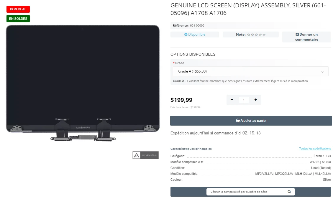 Step 1 - Changer ecran MacBook Pro 13 A1708 2017