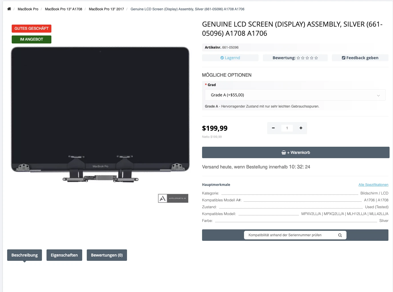 Step 1 - Macbook Pro 13" A1708 2017 Display Austausch
