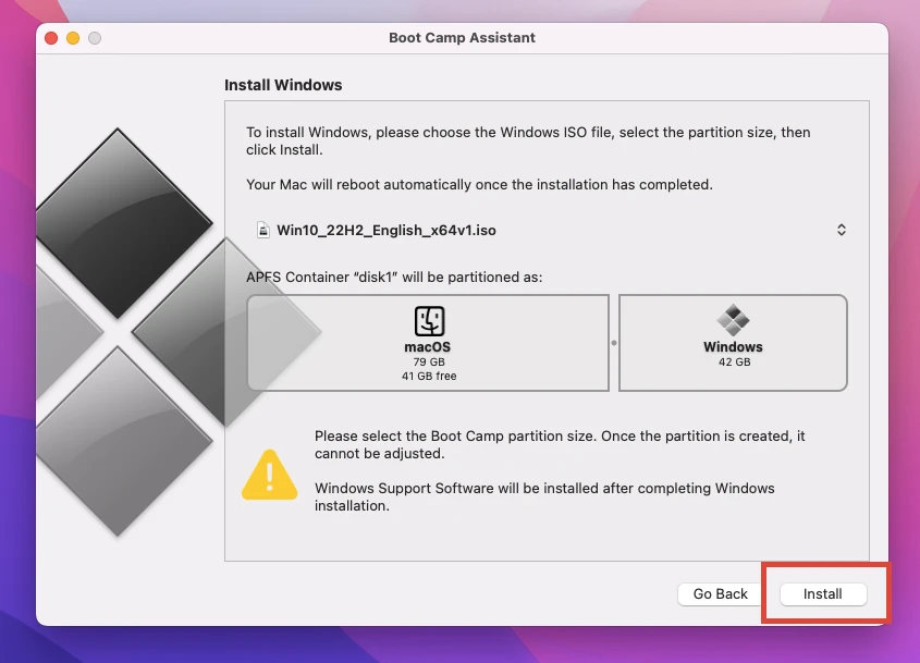 Step 4 - So installieren Sie Windows auf Ihrem Mac