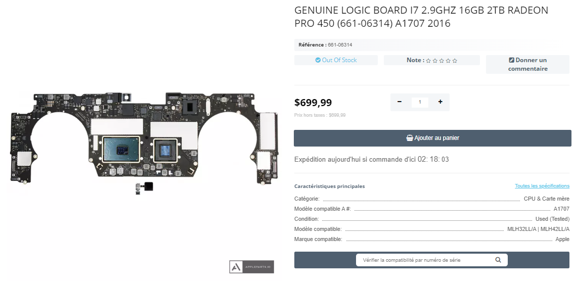 Step 1 - Remplacement de la carte mère du MacBook Pro A1707